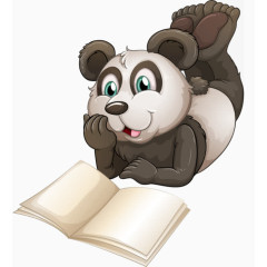卡通看书的小熊