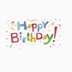 生日快乐 卡通字体 糖果色