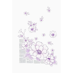 白色花瓣紫色花蕊的花团