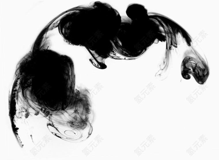 笔触素材 毛笔水墨书法 墨迹水墨笔触效果