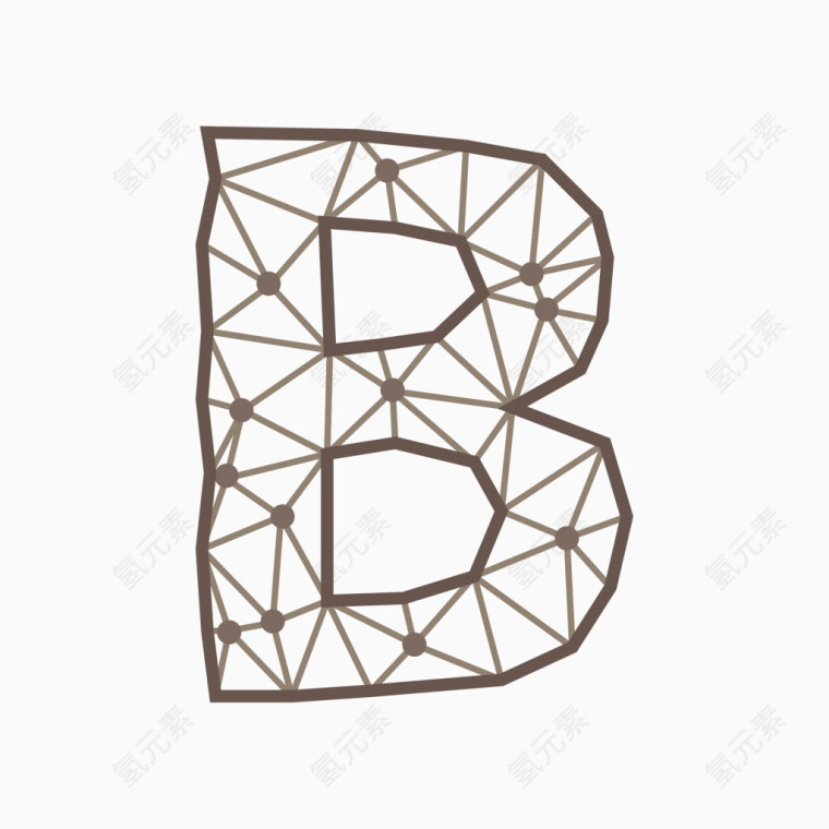线框三角形几何字母B
