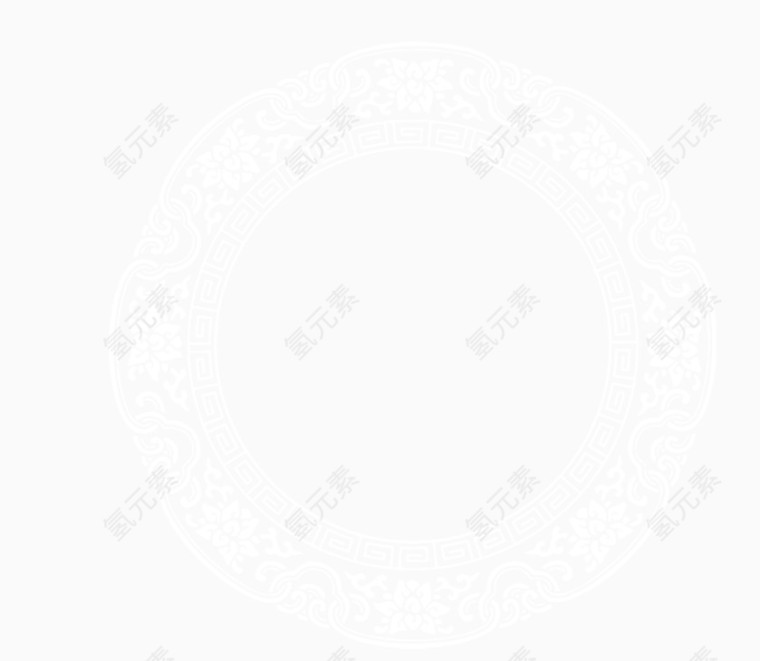 古典卡通中国风 中国风花纹圆环