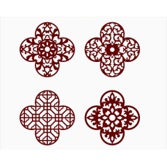 棕色的剪纸窗花图