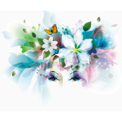 水彩效果卡通手绘装饰元素