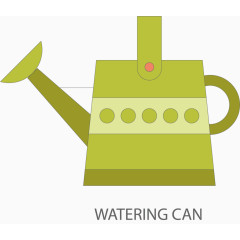 卡通绿色花园工具水洒花洒