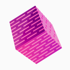 紫色横条立体正方体
