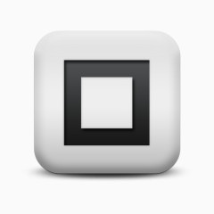 磨砂白广场图标符号形状最大化按钮符号形状图标