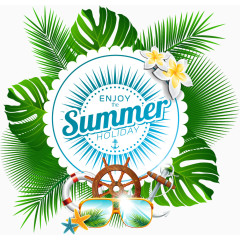 summer绿叶装饰png