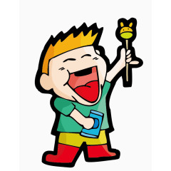 卡通手绘快乐男孩