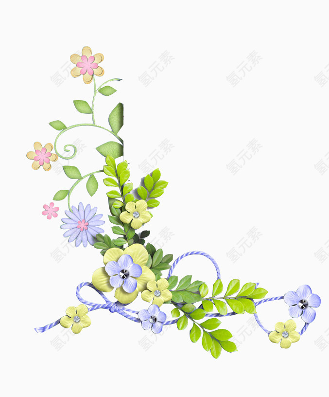鲜花绿叶花框花边