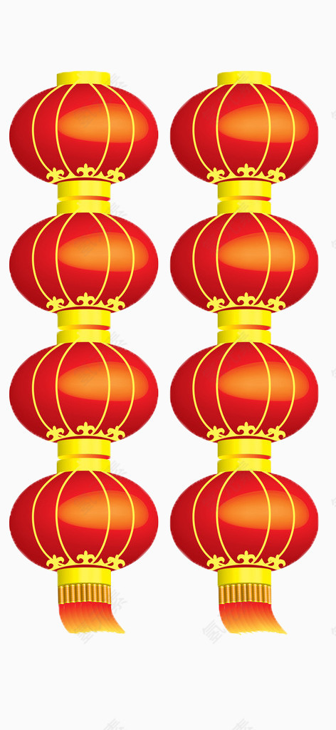 两条元宵节大灯笼