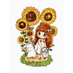 卡通向日葵素材