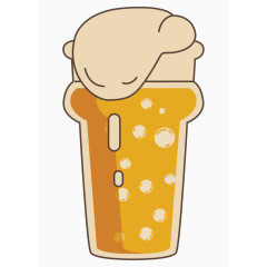 卡通手绘啤酒