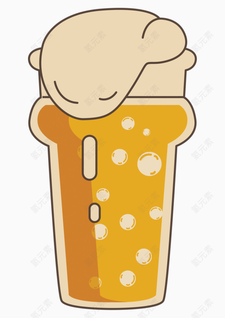 卡通手绘啤酒