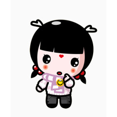 卡通人物小女孩中国娃娃可爱素材PNG