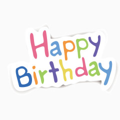 生日快乐 卡通字体 糖果色