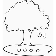 牛顿的苹果线稿