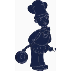 蓝色卡通人物矢量图