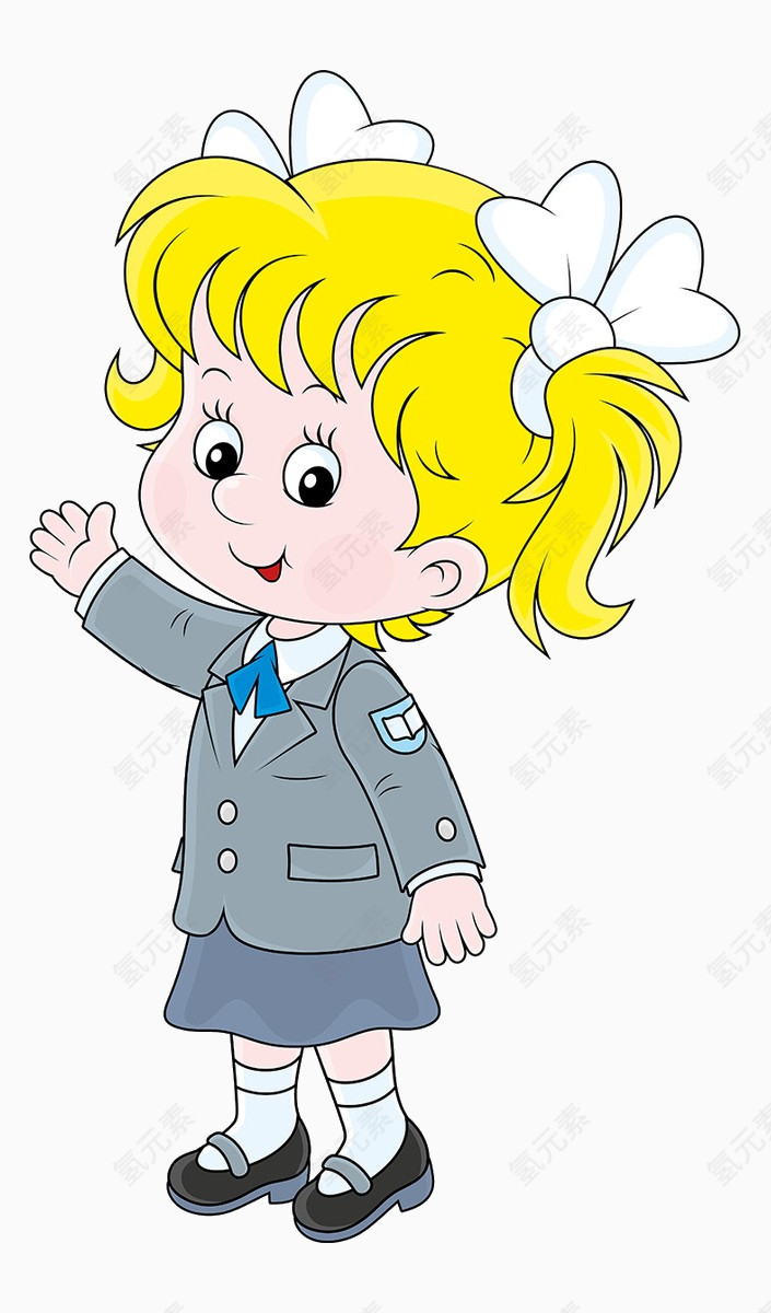 打招呼的女孩