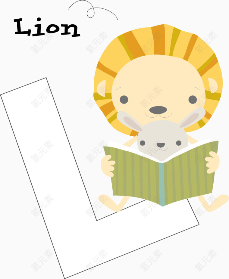 儿童单词启蒙插图字母L