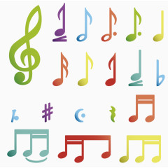 彩色音乐符号集合