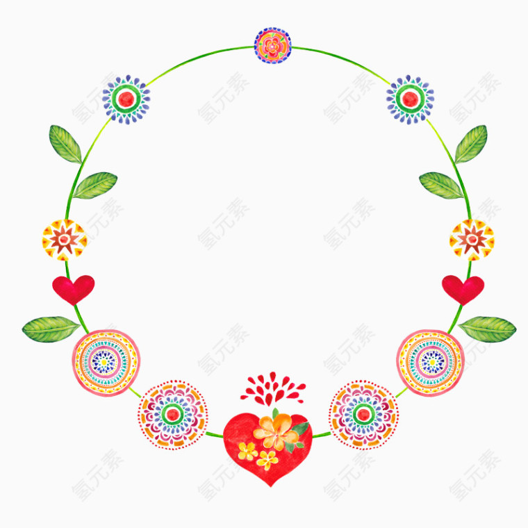 精美花卉圆环边框