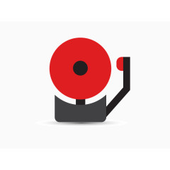 报警火警圆形卡通矢量素材