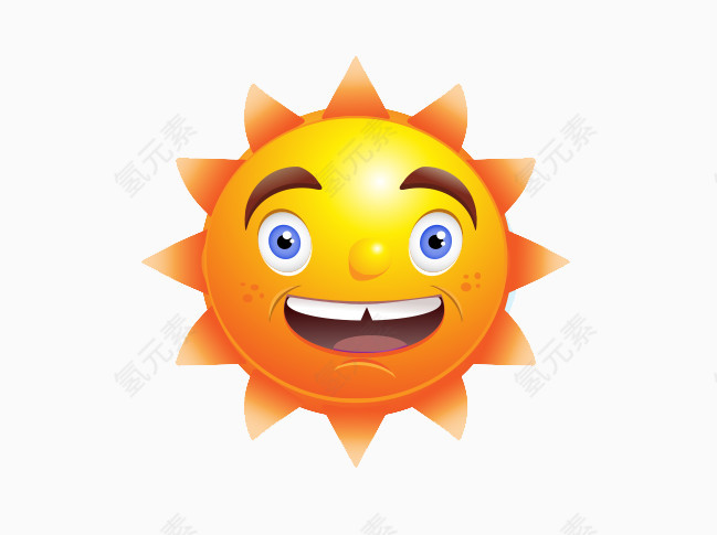 温暖笑脸太阳矢量图