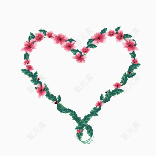 装饰图案 心形 花环