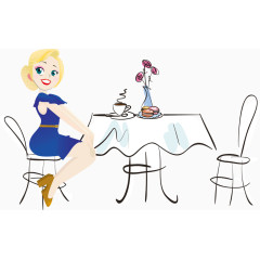 餐厅吃饭卡通手绘装饰元素