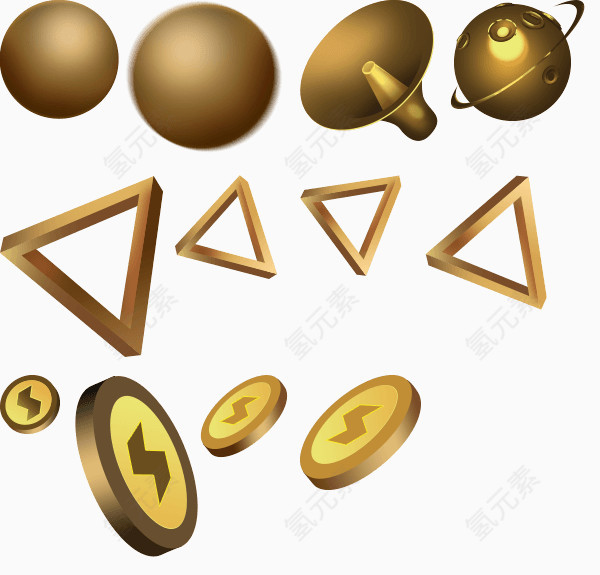 金色漂浮元素