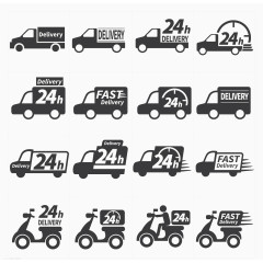 快递小车子简笔画