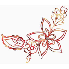 两朵小花手绘画