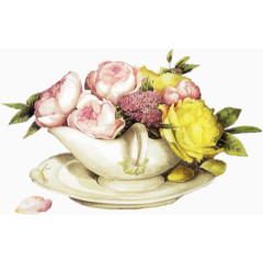 卡通花饰图片复古图片素材 唯美花瓶