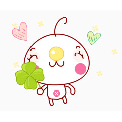 卡通幸运四叶草装饰免扣素材