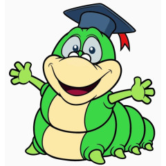 带着学士帽的毛毛虫