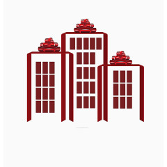 扁平化红色礼物盒