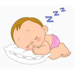 卡通手绘睡觉的小宝宝