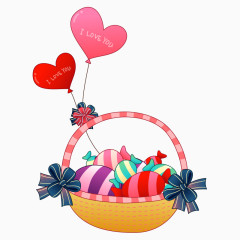 卡通糖果篮子蝴蝶结爱心