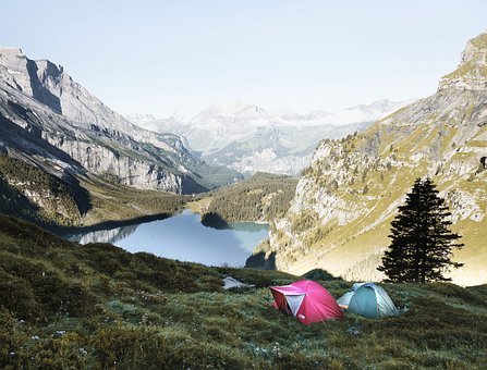 冒险,露营,悬崖,徒步旅行,湖,景观,山,户外,娱乐,景区,帐篷,旅行