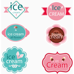 矢量冰淇淋标签