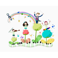 音乐人物清新插画