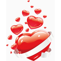 立体红心漂浮元素