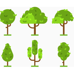 绿色扁平大树
