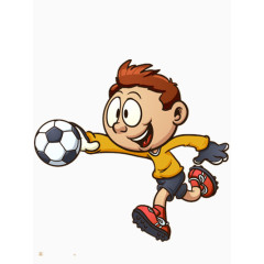 玩足球的小男生