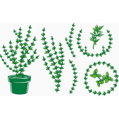 矢量图绿色的水草