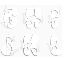 卡通创意剪纸字母G-I