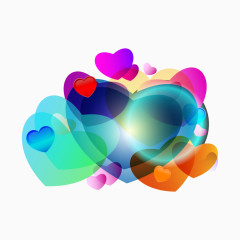 彩色心形元素