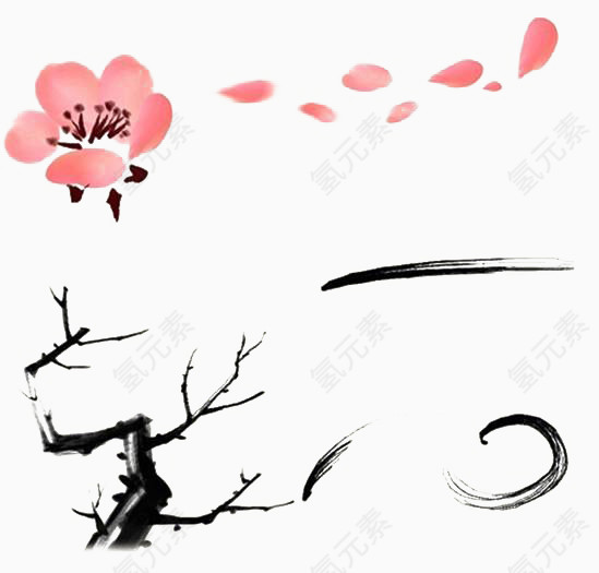 毛笔梅花效果