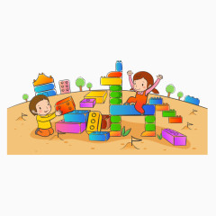 矢量创意儿童积木素材